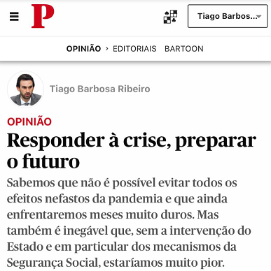 Artigo: Responder à crise, preparar o futuro