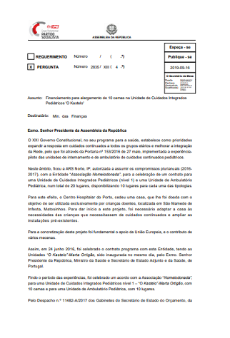 Deputados do PS pedem ao Governo mais camas para o Kastelo