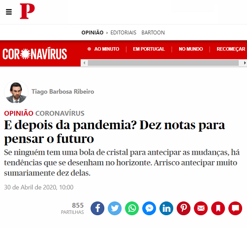 E depois da pandemia? Dez notas para pensar o futuro